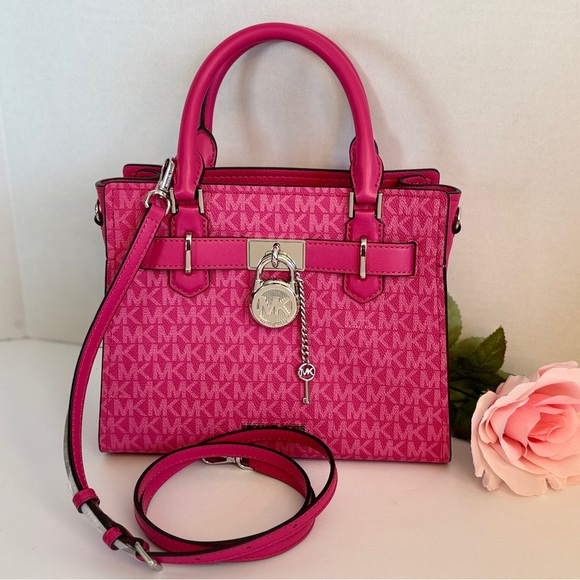 Michael Kors Handbags - Michael Kors Dragonfruit Hamilton Small Signature Logo Satchel